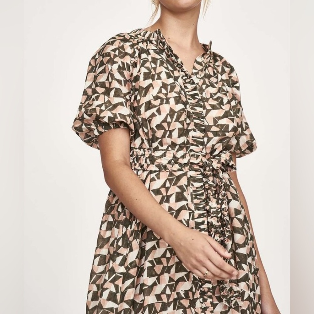 NWOT MIRTH SOMERSET DRESS SEAGLASS/ROSEWOOD Size XS
